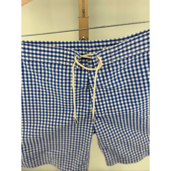 J. McLaughlin Mens Swim Shorts Beach Trunks Gingham Blue Size 32 - Picture 6 of 8